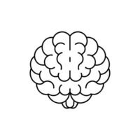 A black and white drawing of a brain vector