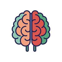A brain icon with two sides vector