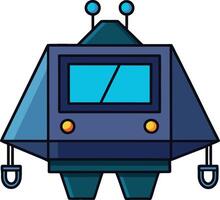 A robot with blue eyes and a blue face vector