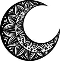 A crescent with a black and white design vector