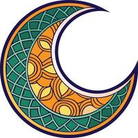 A crescent with a pattern in the middle vector