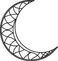 A crescent with a pattern on it vector