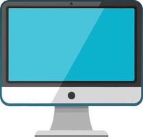 Computer monitor with blue screen vector