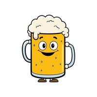 A cartoon beer mug with a smile on it vector