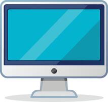 Computer monitor with blue screen on white background vector