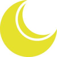 A yellow crescent with a white background vector