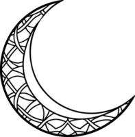 A crescent with a pattern on it vector