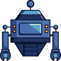 A robot with a blue background and a white background vector