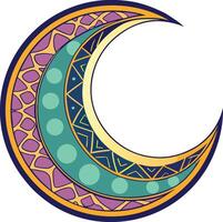 un creciente con un tribal modelo en eso vector