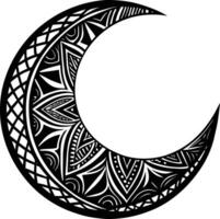un creciente con tribal diseños en eso vector