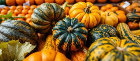 Colorful Pumpkins and Squash photo