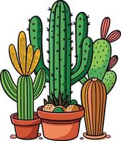 Stylized Cacti in Form vector