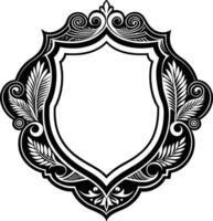 Vintage shield black illustration vector