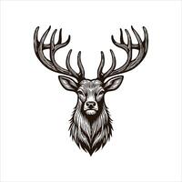 A deer head with horns on it vector