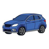 crossover car deep blue color illustration design on white background vector