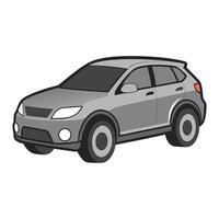 crossover car matte grey color illustration design on white background vector