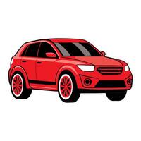 crossover car racing red color illustration design on white background vector