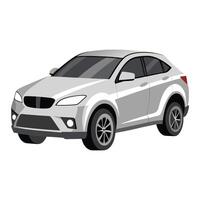 crossover car metallic silver color illustration design on white background vector