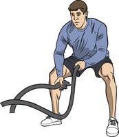 Dynamic Exercise with Battle Ropes vector