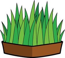 A cartoon plant in a pot on a white background vector