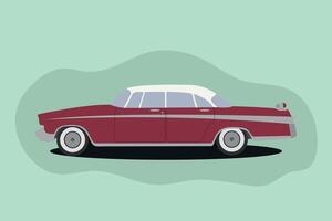 Retro car in flat style vector