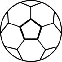 A soccer ball is shown in black and white vector