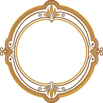 A round frame with ornate design vector