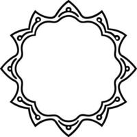 A black and white drawing of a circular frame vector