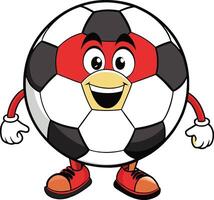 A cartoon soccer ball character with red and black vector