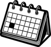 A calendar with a black and white square vector