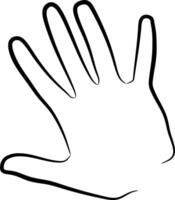 A line art of hand vector