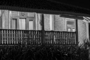Monochrome Beauty of a Traditional Joglo House. Authentic Traditional Architecture. photo