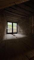 Old windows in the castle, view from the inside Poland photo