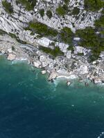 Adriatic Sea with coastal cliffs. Panorama, view from above. Croatia photo