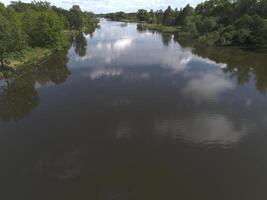 The Oder River in Europe, view from above. Poland photo