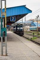 Amritsar, India, June 03 2024 - Amritsar railway station platform during morning time, Amritsar Railway station at Amritsar, Punjab railway station photo