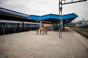 Amritsar, India, June 03 2024 - Amritsar railway station platform during morning time, Amritsar Railway station at Amritsar, Punjab railway station photo