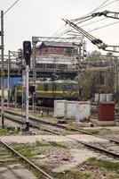 Amritsar, India, June 03 2024 - Amritsar railway station platform during morning time, Amritsar Railway station at Amritsar, Punjab railway station photo