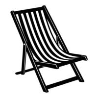 Classic foldable beach chair vector