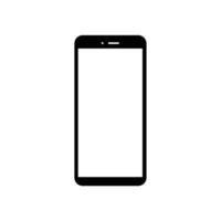 White blank screen display smartphone with front camera isolated on white background. vector