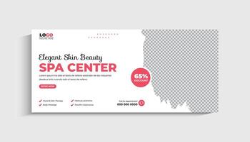 Modern Spa center social media cover or web banner template design vector
