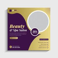Customizable Beauty and spa social media post or web banner template vector