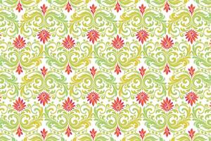 Seamless Floral Pattern with Abstract Daisy and Paisley Motifs for Elegant Textile Design in Fashion and Interior Applications vector