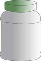 A jar with a green lid on a white background vector