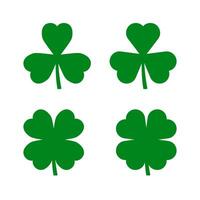 Four leaf clover clipart set vector