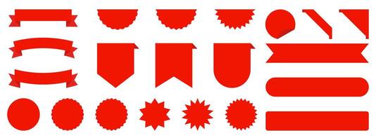 A set of red ribbons and other shapes vector