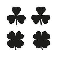Four leaf clover icon set illustration vector