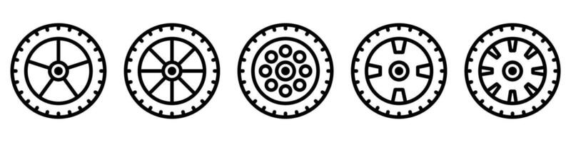Four gears with different shapes on a white background vector