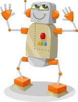 cartoon robot or android comic fantasy character vector