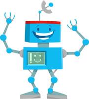cartoon happy robot or android fantasy character vector